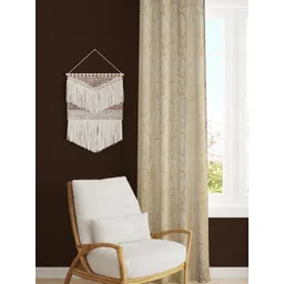 GEET CREATIONS Cream-Coloured & Gold-Toned Velvet Room Darkening Long Door Curtain-picture-19