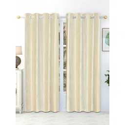 GEET CREATIONS Cream-Coloured Set of 2 Room Darkening Door Curtain-picture-33