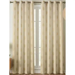 GEET CREATIONS Cream-Coloured Velvet Room Darkening Door Curtain-picture-32