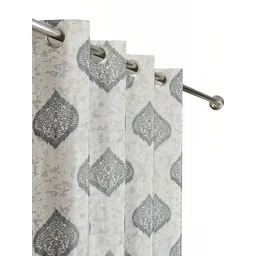 GEET CREATIONS Grey Set of 2 Ethnic Motifs Sheer Long Door Curtain-picture-35