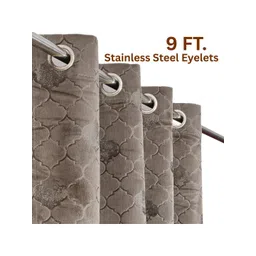 GEET CREATIONS Grey Set of 2 Room Darkening Long Door Curtain-picture-39