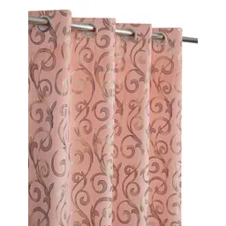 GEET CREATIONS Pink Set of 2 Floral Room Darkening Long Door Curtain-picture-21
