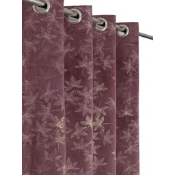 GEET CREATIONS Violet & Gold-Toned 2 Pieces Printed Velvet Long Door Curtains-picture-28