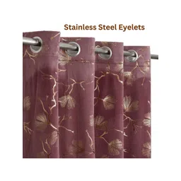 GEET CREATIONS Violet Floral Room Darkening Door Curtain-picture-41