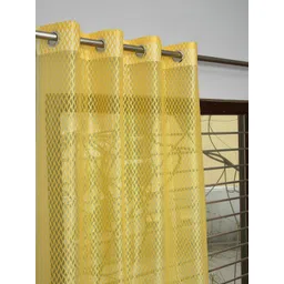 GEET CREATIONS Yellow Set of 2 Sheer Window Curtain-picture-22