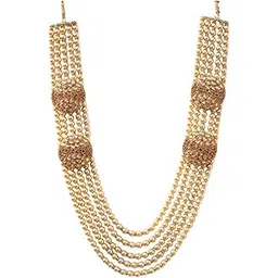 geetanjali crafts Handmade Pearl Stone & Studded AD(American Diamond) Necklace Jewellery For Men/Groom For Wedding(Dhula Mala/Kantha Haar) Or Special Occasions.(7918)-picture-13