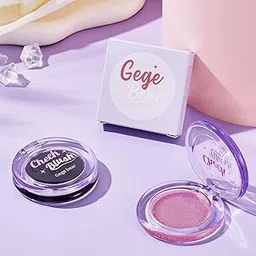 Gege Bear Clear Crystal Cheek Blush | Compact Blusher for Women with Highlighter Glow | Easy to Blend Lightweight | Soft Makeup for Face Glow | Perfect Shine for Summer (02# ROSE LIGHT, 3.5g)-picture-14