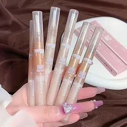 Gege Bear Magic Liquid High-Light Pen | Glitter Shimmer Stick for Eyes, Face & Body | Long-Lasting Waterproof Glow | Sparkly Makeup Pen for Dewy, Diamond-Like Finish (01#SILVER GREY, 2g)-picture-43