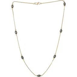 gehena by estele Fashion Jewelry Neck Chain for Women: Gold Plated Sleek & Stylish Lightweight Timeless Beaded Necklace/Neck Chain- Perfect for Casual & Fomal Wear for Girls & Women-OSAK001-IGBK CHAIN-picture-49