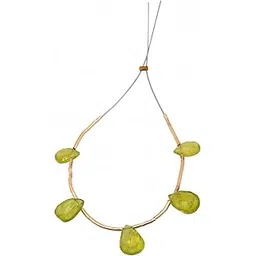 gehna jaipur 5 Loose Piece of Peridot Gemstone Faceted Almond Shaped Bead-picture-35
