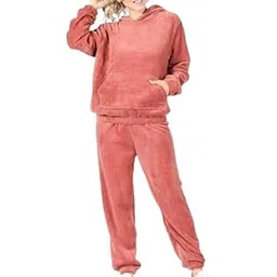 geifa Stylish Woolen Winter Night Suits for Women | Latest Woollen Tops & Pyjama Night Dresses for Women | Ladies Night Suit Dress Wear Combo Set | Fancy Night Pants for Girls Pack of 1 (Brown, M)-picture-32