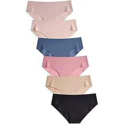 geifa Women Cotton Ice Silk Seamless Panties Underwear Hipster and No Show Soft Stretchy line Ladies Panty Very smoothly (Pack of 5)-picture-33