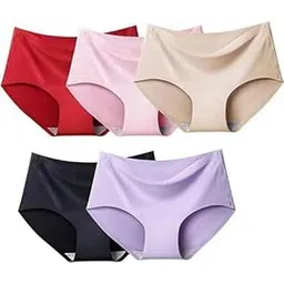 geifa Women’s Seamless Hipster Underwear No Show Panties Invisibles Briefs Soft Stretch Bikini Underwears Plus Size Pack of 5-picture-20