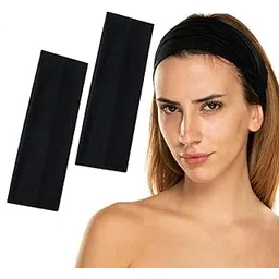 gekvo 7cm Black Unisex Headbands for women’s hair – Stretchy Head Band for doing Workout, Yoga, Makeup, Running Headband - Breathable Hair Band for Sweat-Wicking-picture-41
