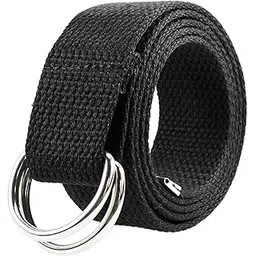 gelante Canvas Web D Ring Belt Silver Buckle Military Style for men & women 1 or 3 pcs-picture-32