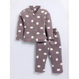 GEMINI Girls Printed Lapel Collar Pure Cotton Top & Pyjamas Night Suit-picture-54