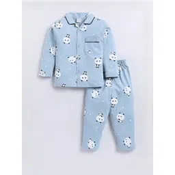 GEMINI Kids Blue Cotton Printed Night suit-picture-34