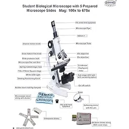Gemkolabwell Microscope for Kids Students Adults, with Microscope Slides, Professional Biological Microscope Kit for Kids Students School Laboratory Education-image-14