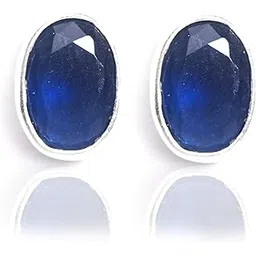 gempro 925 Silver Certified Cultured Sapphire Crystal Stud Earrings for Women-picture-25