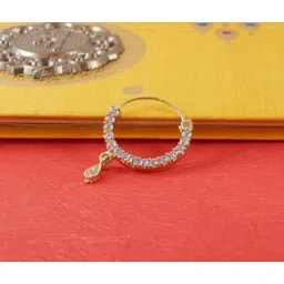 GEMRON JEWEL Crystal, Pearl Rhodium Plated Alloy Nose Ring-picture-11