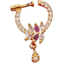 gemron jewel American Diamond Special Chained Gold-Plated Plated Alloy Nathiya-picture-34