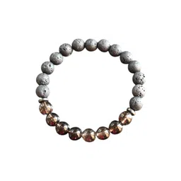 Gems Guru Unisex Grey Metal Crystals Drawstring Bracelet-picture-10