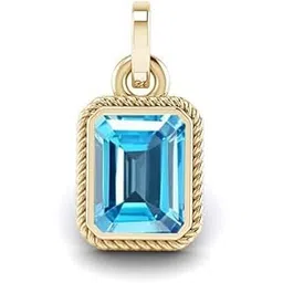 Blue Topaz Stone 10.00 Ratti Pendant Locket Gold Plated Unheated and Untreated Blue Topaz Natural Ceylon Gemstone for Men and Women (D175)-image-36
