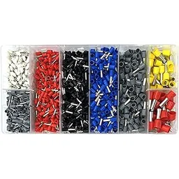 Generic 1250pcs HSC8 6-4A Tube Type Terminal Sent in White Black Red Blue Yellow Gray Mix Colors 0.25-10MM2 with Storage Case-picture-18