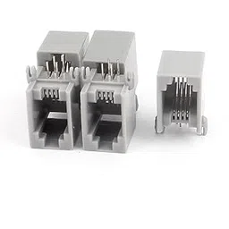 Generic 5Pcs Grey RJ9 4P4C Network Modular PCB Connector Jacks for WAN Modem-picture-11