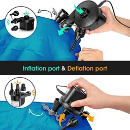 generic AquaScape 3 Stripped Inflatable Large 10 Feet Family Swimming Pool with Electric Air Pump for Adult and Kids (10-Feet, 120"x72"x24") image 5