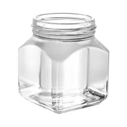 GENERIC 120 ml Empty Glass Jar Transparent Square Shape for Storing Ghee, Oil, Spices-picture-32