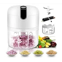 generic Electric Garlic Chopper, Onion Chopper, Mini Portable Veggie Chopper, Garlic Grinder, Ginger, Blender to Vegetable, Pepper, Meat, USB Rechargeable 250 ML-picture-19