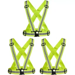 GENERIC High Visibility Protective Vest Gear Safety Jacket Green 40 cm Length (Pack of 3)-picture-12