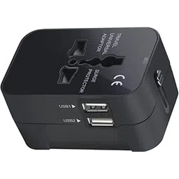generic HSD Universal Travel Adapter, Power Adapter with Dual USB 2.1A (Black) 100-250 Volts Support I All in one Charger with Multi Type Power Outlet-picture-12