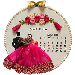 generic Kavya Sale Customised Wedding Embroidery Hoop Gift for Marriage, Engagement, Anniversary, Birthday ( Traditional Gift for Special One)-picture-24