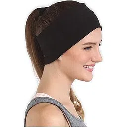generic KGR Splash Headband Elastic Stretchy Hair Bands for Yoga, Sports, Gym Fitness for Women/Girls (Pack of 1) - Black-picture-47