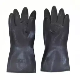 Generic Medium Rubber Black Hand Gloves-picture-32
