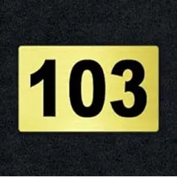 generic Number Plate 103 Room, Hotel, Hospital, Lodge,Apartment, Flat,Door No,College, Library, Rack Numbers Warehouse, Gold Acrylic Background with Black Letter with PVC Waterproof Sticker-picture-32