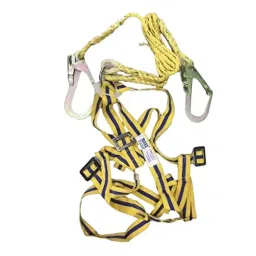 GENERIC Safety Harness with Dual Hook Free Size Dual Hook with Adjustable Straps Yellow and Black-picture-45