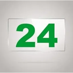Number Plate 24 Room, Hotel, Door No,Acrylic White Board Fixed with Green Color PVC Waterproof Sticker | Wall Stickers-image-2