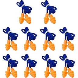 generies Absmarter Corded Reusable Silicone Earplugs 10 Pairs Noise Reduction Ear Plugs Waterproof Noise Cancelling for Hearing Protection Ear Plugs for Sleeping Snoring Concerts Working Swimming-picture-11