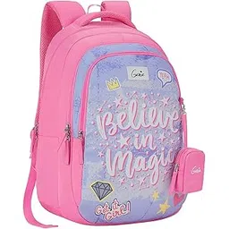 genie School Backpack for Girls |19 In-36 Ltr with Three Compartments, Side Pockets and Light Weight with Padded Shoulders |Best for Books,Stationery,Lunch Box & Essentials-picture-12