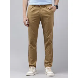 GENIPS Men Textured Slim Fit Pleated Trousers-picture-39