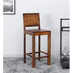 Genuine Decor Solid Wooden Bar Chair | Wooden Bar Stool | Counter Height Chair (Natural)-picture-26