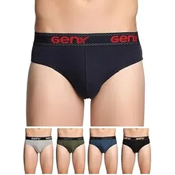 genx Jazz Men's 100% Cotton Briefs with Comfortable Waistband(Pack of 5)(Colors&Print May Vary)-picture-21