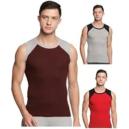 genx Men's Super Combed Cotton Gym Vest with Sports Style (Pack of 3) (Color May Vary)-picture-21