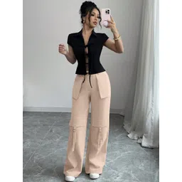 GENZILOOKS Women High-Rise Cargos Trousers-picture-42