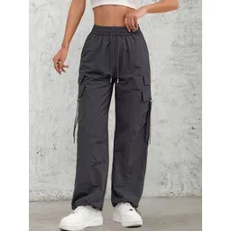 GENZILOOKS Women High-Rise Cargos Trousers-picture-14