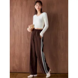 GENZILOOKS Women Striped High-Rise Trousers-picture-19