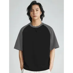 Genzy Men Drop-Shoulder Sleeves Raw Edge T-shirt-picture-28